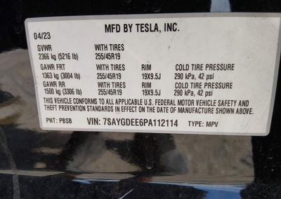 2023 Tesla Model Y Awd/long Range Dual Motor All-wheel Drive, daño Frontal, Iaai lote 46214110, foto 8 de 22