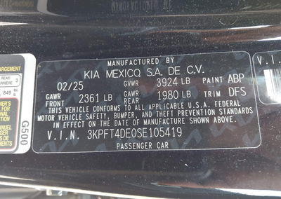 2025 Kia K4 Lxs, daño Frontal, Iaai lote 45716073, foto 9 de 17