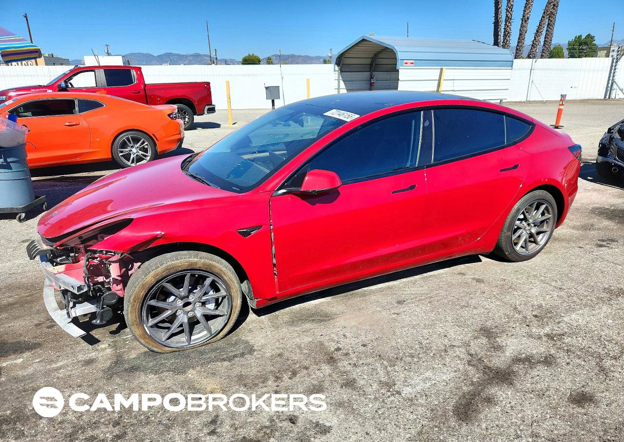 2023 Tesla Model 3, daño Frontal, Copart lote 72146156