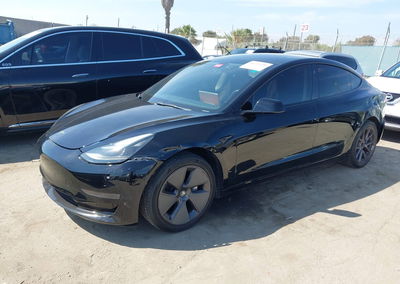 2023 Tesla Model 3 Rear-wheel Drive, Left Front damage, Iaai lot 46222190, photo 2 of 19