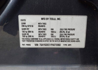 2023 Tesla Model Y Awd/long Range Dual Motor All-wheel Drive, uszkodzenie: Fresh Water, Iaai lot 46344077, zdjęcie 9 z 11