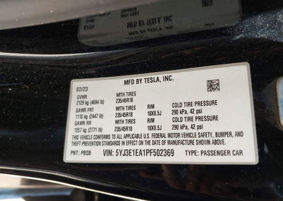 2023 Tesla Model 3 Rear-wheel Drive, Roof damage, Iaai lot 45452462, photo 9 of 15