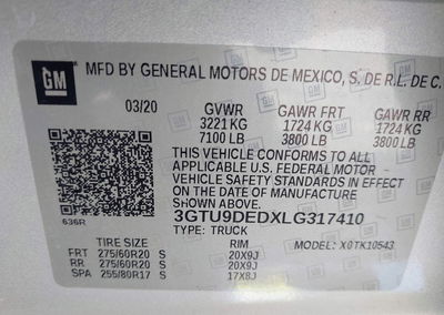 2020 Gmc Sierra 1500 4wd  Short Box Slt, Front End damage, Iaai lot 45568584, photo 9 of 17