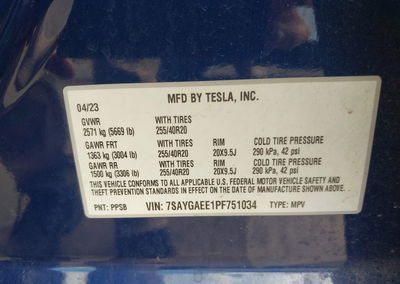 2023 Tesla Model Y Awd/long Range Dual Motor All-wheel Drive, daño Frontal derecho, Iaai lote 46141984, foto 9 de 15