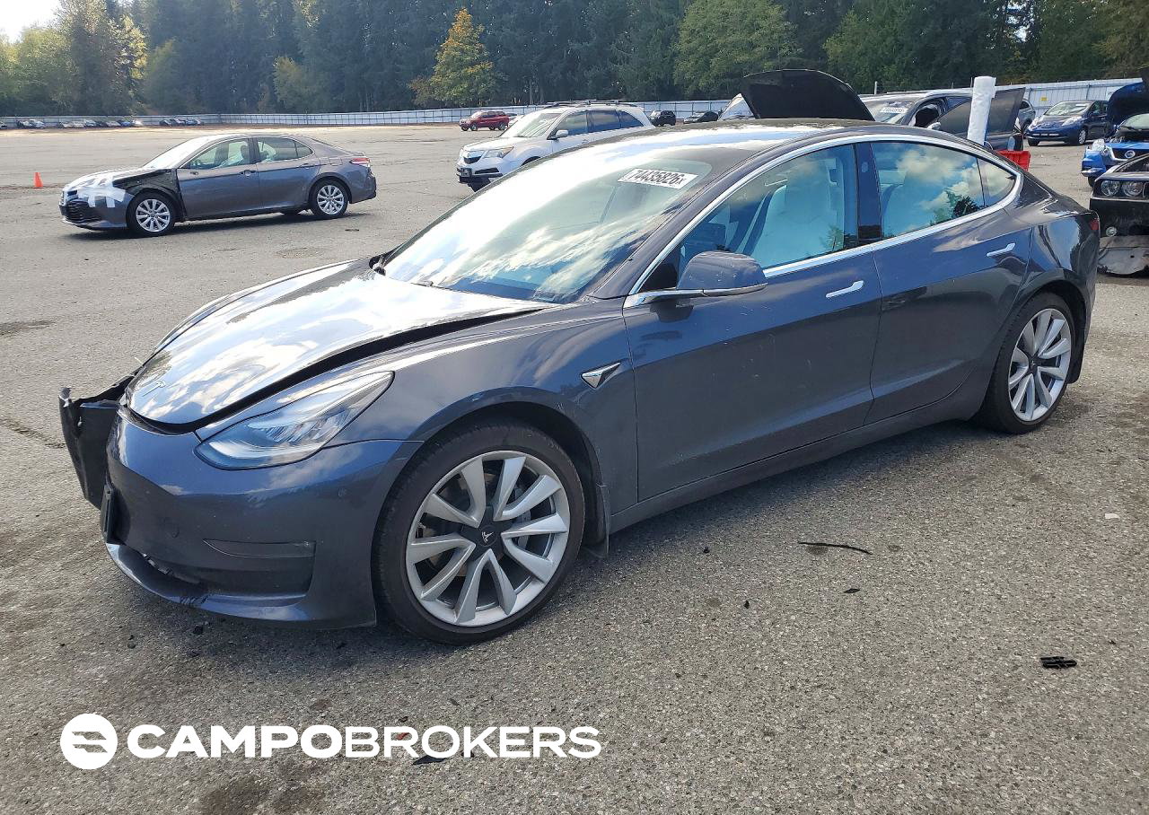 2019 Tesla Model 3, daño Frontal, Copart lote 74435826