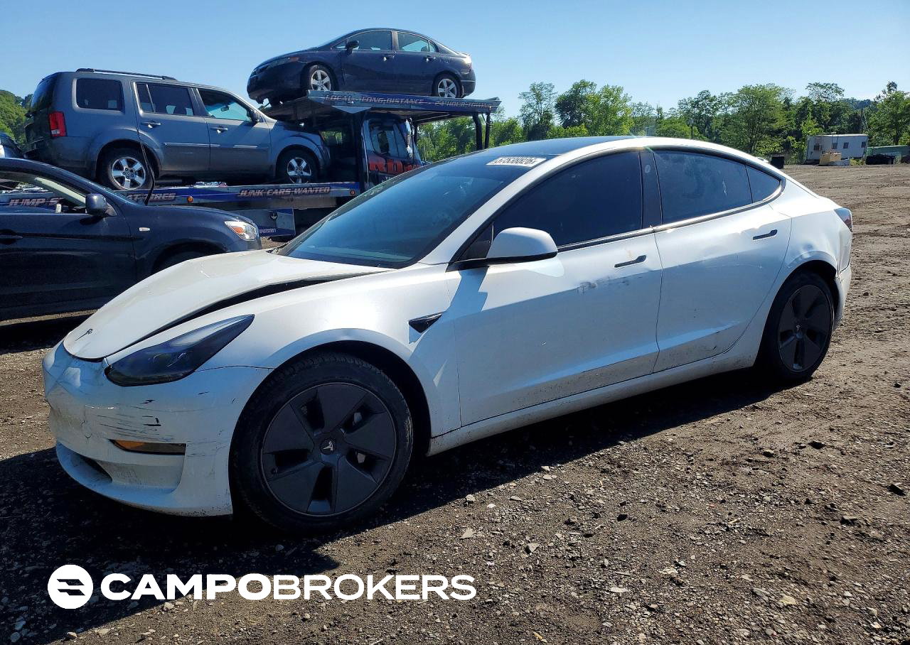 2023 Tesla Model 3, daño Frontal, Copart lote 57538826