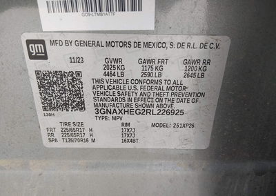 2024 Chevrolet Equinox Fwd Ls, uszkodzenie: Prawy tył, Iaai lot 45623344, zdjęcie 9 z 26
