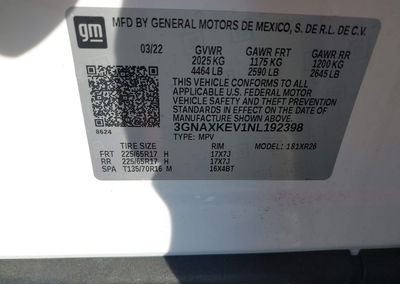2022 Chevrolet Equinox Fwd Lt, uszkodzenie: Przód, Iaai lot 46020462, zdjęcie 9 z 16