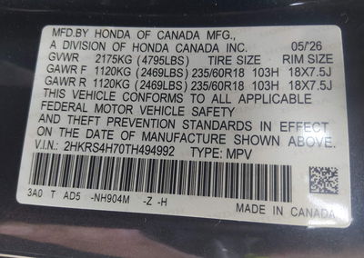 2026 Honda Cr-v Ex-l Awd, Right Side damage, Iaai lot 46410117, photo 9 of 16