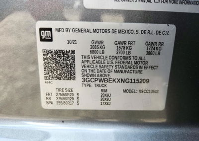 2022 Chevrolet Silverado Ltd C1500 Custom, uszkodzenie: Bok, Copart lot 74845146, zdjęcie 14 z 14