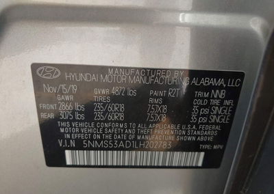 2020 Hyundai Santa Fe Limited, Left Front damage, Iaai lot 45762764, photo 9 of 16