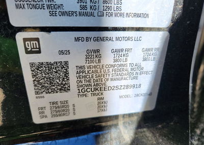 2025 Chevrolet Silverado K1500 Rst, daño Abolladuras/rayones menores, Copart lote 71848106, foto 12 de 14