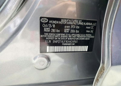 2019 Hyundai Elantra Se, uszkodzenie: Tył, Copart lot 72156126, zdjęcie 12 z 12