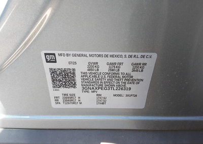 2026 Chevrolet Equinox Awd Lt, uszkodzenie: Tył, Iaai lot 46422092, zdjęcie 9 z 16