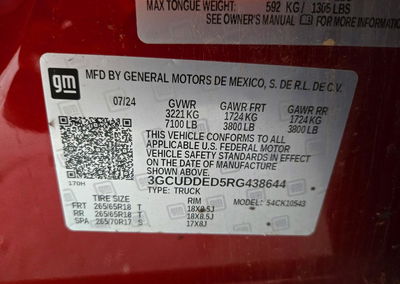 2024 Chevrolet Silverado K1500 Lt, пошкодження: Передня частина, Copart лот 71190446, фото 12 з 14