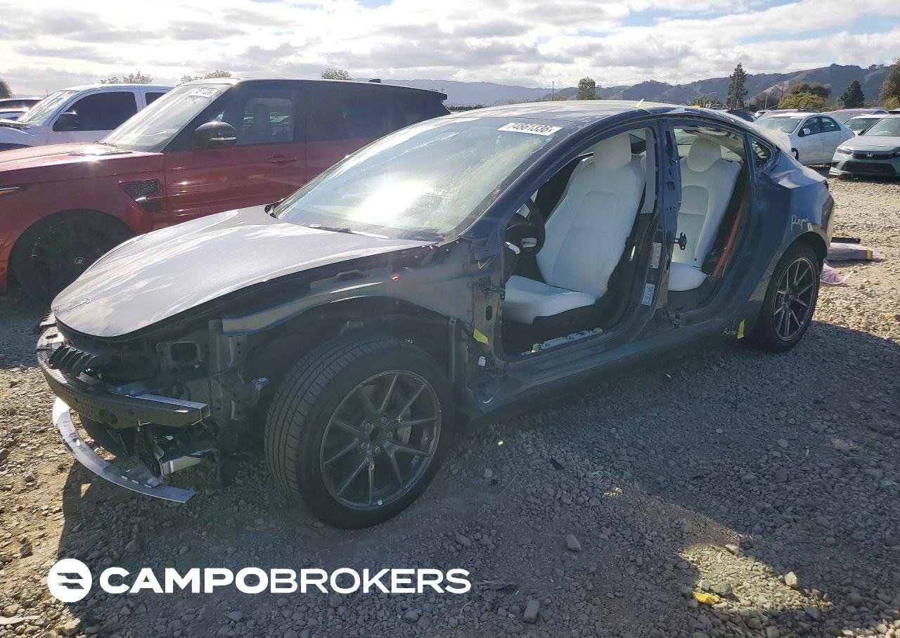 2022 Tesla Model 3, пошкодження: Передня частина, Copart лот 74861336