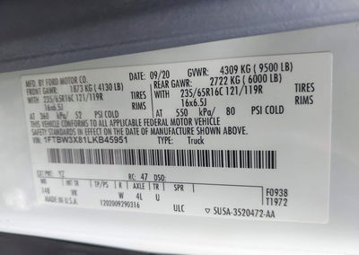 2020 Ford Transit-350 Cargo Van, Rear damage, Iaai lot 46250807, photo 9 of 19