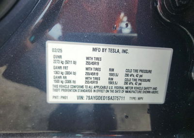 2025 Tesla Model Y, Rear End damage, Copart lot 70163696, photo 13 of 15