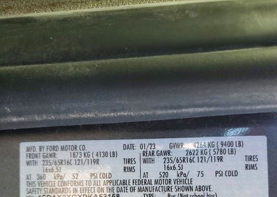 2023 Ford Transit T-350, Burn - Interior damage, Copart lot 49980336, photo 13 of 13