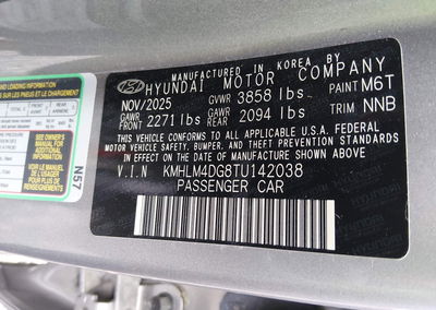 2026 Hyundai Elantra Sel Sport, пошкодження: Затоплення, Iaai лот 45676392, фото 9 з 12