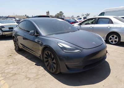 2022 Tesla Model 3 Performance Dual Motor All-wheel Drive, daño Lateral izquierdo, Iaai lote 45791035