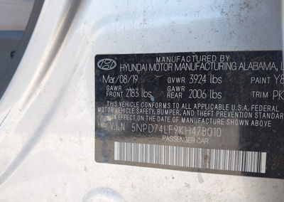 2019 Hyundai Elantra Se, Front End damage, Iaai lot 45991680, photo 9 of 16