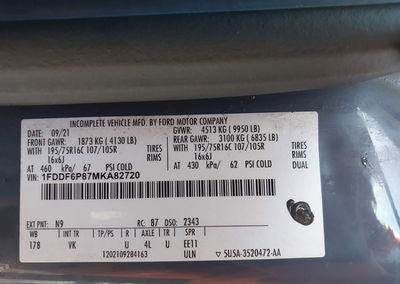 2021 Ford Transit-350 Cutaway, uszkodzenie: Prawy bok, Iaai lot 46356461, zdjęcie 8 z 18