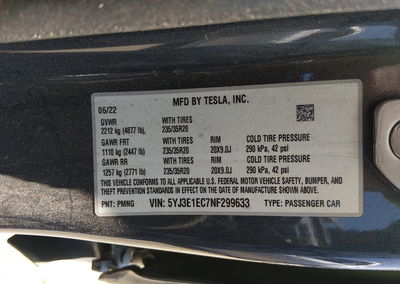 2022 Tesla Model 3 Performance Dual Motor All-wheel Drive, пошкодження: Лівий бік, Iaai лот 45791035, фото 9 з 21
