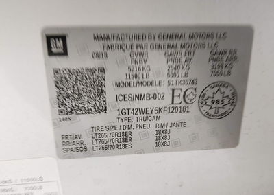 2019 Gmc Sierra 3500hd Denali, пошкодження: Передня частина, Iaai лот 46168037, фото 9 з 16