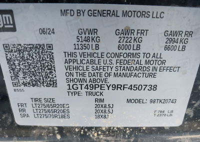 2024 Gmc Sierra 2500hd 4wd  Standard Bed At4, пошкодження: Лівий бік, Iaai лот 46089109, фото 8 з 14