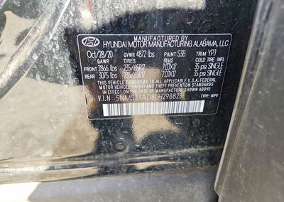 2020 Hyundai Santa Fe Sel, Side damage, Copart lot 98831225, photo 13 of 13