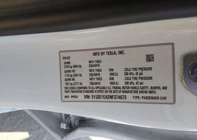2022 Tesla Model 3 Rear-wheel Drive, Right Side damage, Iaai lot 46161250, photo 9 of 18