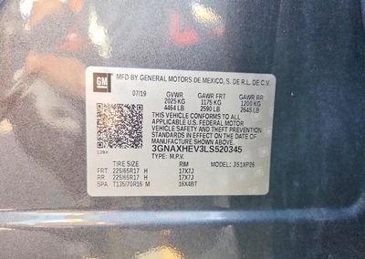 2020 Chevrolet Equinox Ls, Water/Flood damage, Copart lot 71224366, photo 14 of 14