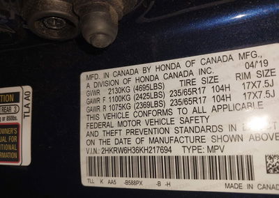 2019 Honda Cr-v Lx, Front End damage, Iaai lot 46240711, photo 9 of 16