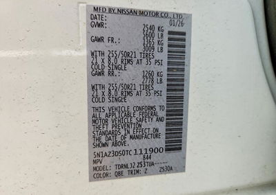 2026 Nissan Murano Platinum, Front End damage, Copart lot 69579356, photo 13 of 13