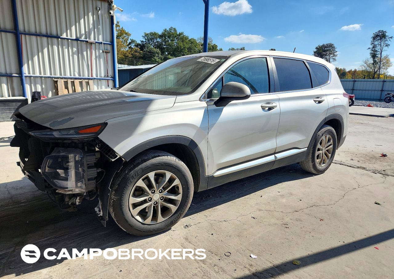 2019 Hyundai Santa Fe Se, daño Frontal, Copart lote 73696516