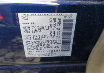 2025 Nissan Murano Sv, daño Frontal, Copart lote 71161156, foto 13 de 13