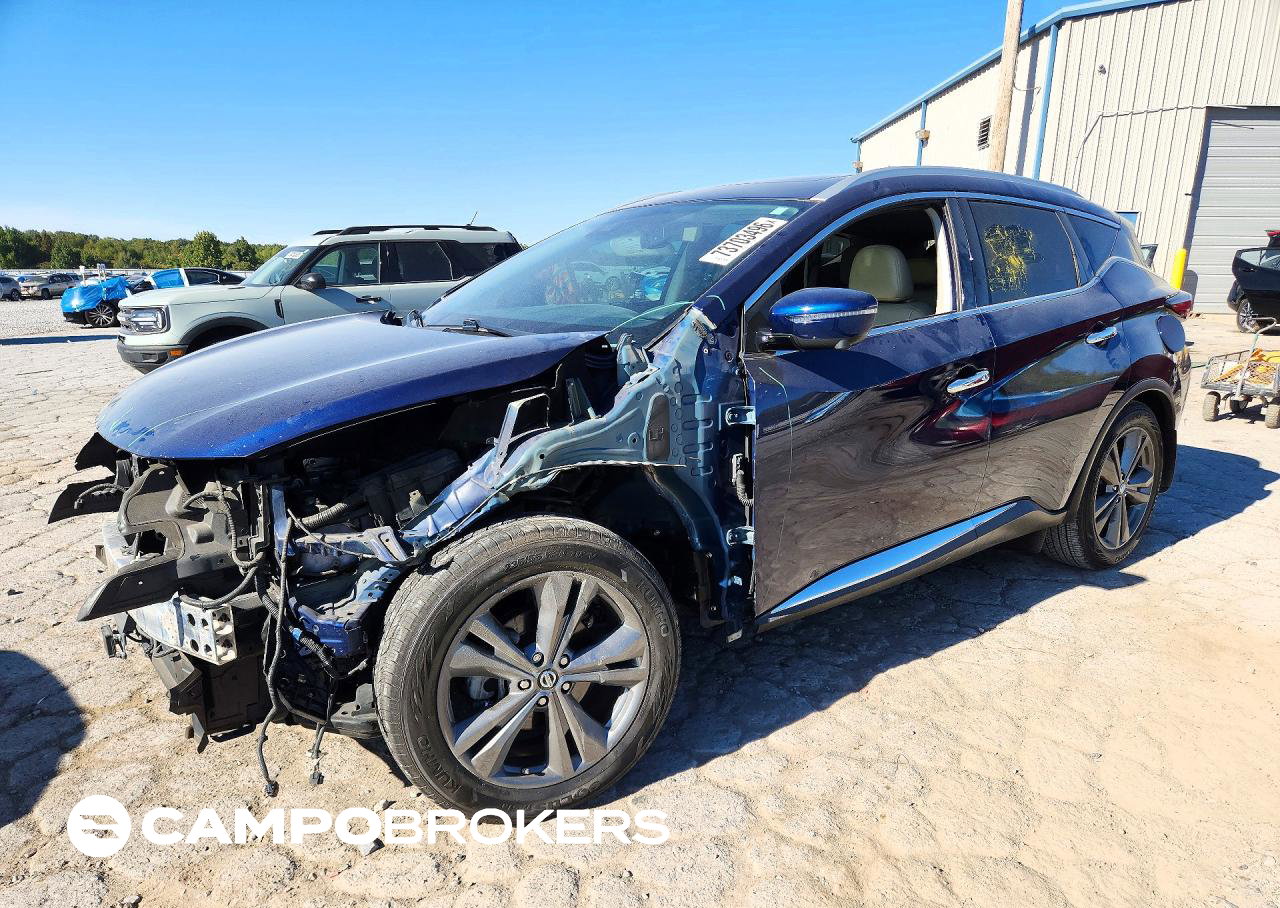 2019 Nissan Murano Platinum, daño Frontal, Copart lote 73703496