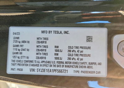 2023 Tesla Model 3, Front End damage, Copart lot 60270136, photo 12 of 12
