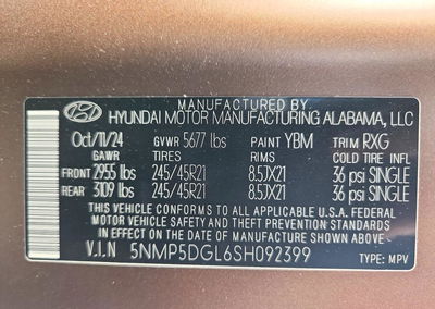 2025 Hyundai Santa Fe Calligraphy, daño Frontal, Copart lote 73521476, foto 14 de 14