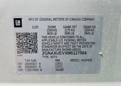 2021 Chevrolet Equinox Lt, Rear End damage, Copart lot 69544096, photo 13 of 15