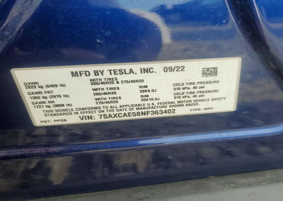 2022 Tesla Model X, daño Frontal, Copart lote 74828176, foto 14 de 16