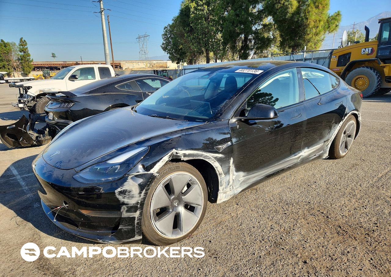 2023 Tesla Model 3, Front End damage, Copart lot 60270136