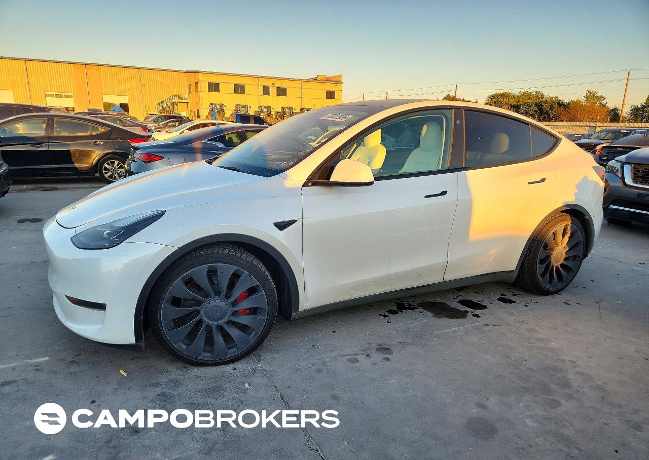 2023 Tesla Model Y, Front End damage, Copart lot 73322926
