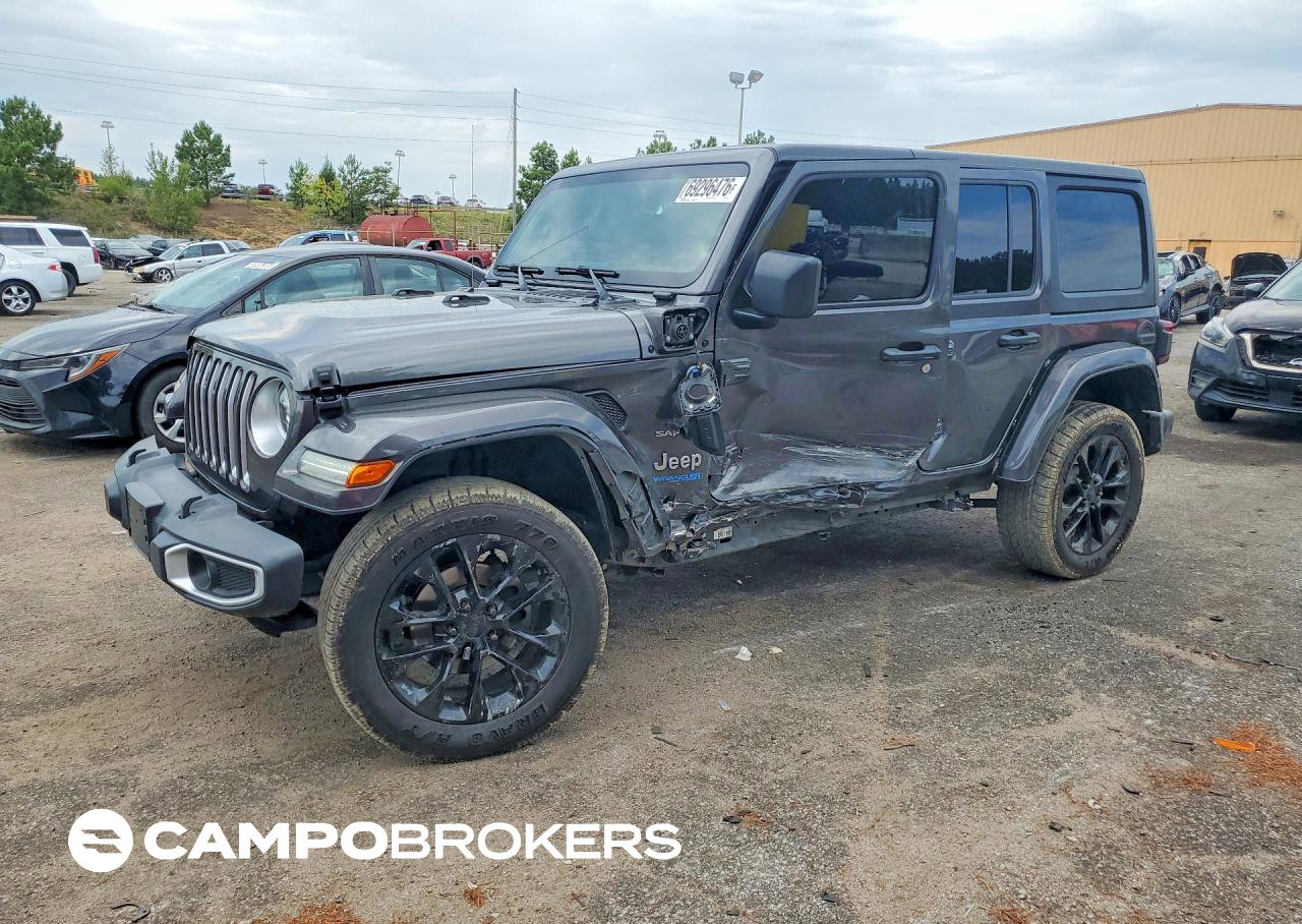 2021 Jeep Wrangler Unlimited Sahara 4xe, daño Lateral, Copart lote 69296476