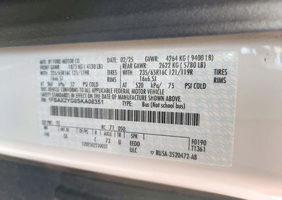 2025 Ford Transit T-350, uszkodzenie: Przód, Copart lot 75221766, zdjęcie 13 z 13