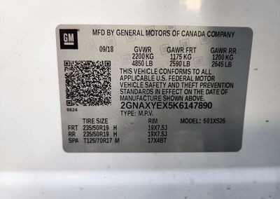 2019 Chevrolet Equinox Premier, Front End damage, Copart lot 72831656, photo 13 of 15