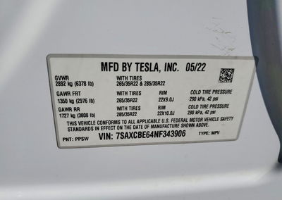 2022 Tesla Model X, daño Lateral, Copart lote 64991166, foto 13 de 13
