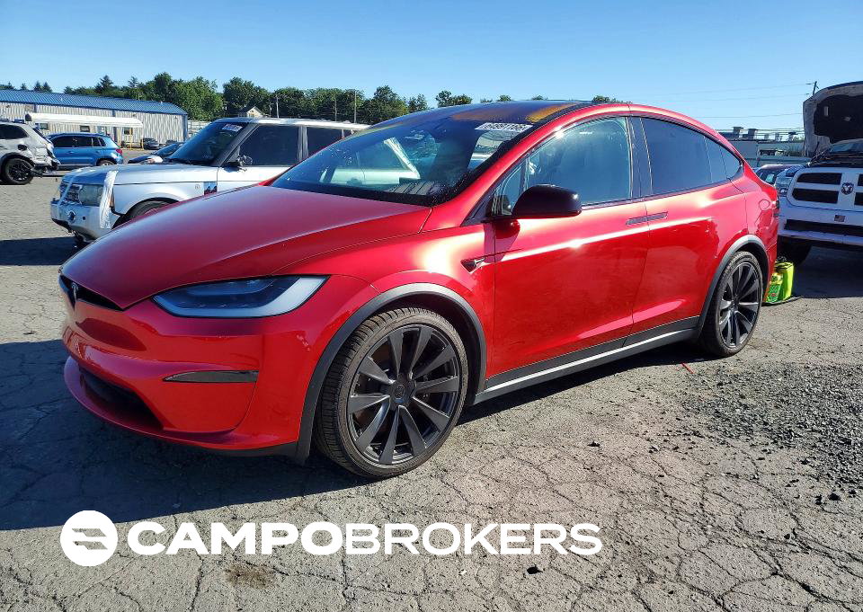2022 Tesla Model X, daño Lateral, Copart lote 64991166