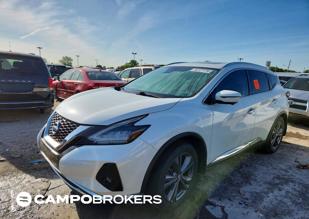 2019 Nissan Murano Platinum, daño Inundación, Copart lote 55127176